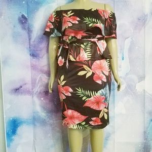 (NWOT) Black Multicolor floral Dress